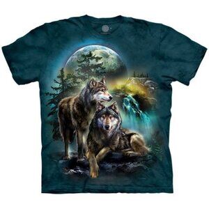The Mountain Men's Graphic Tee Wolf Lookout T-shirt Adult Size
